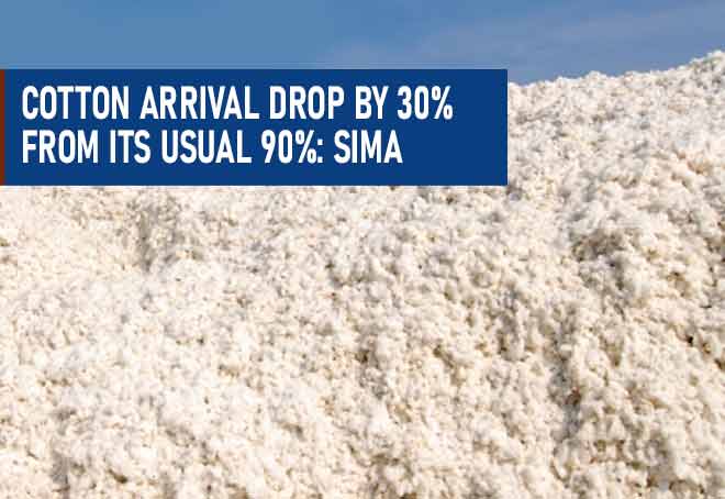 Cotton arrival drop by 30% from its usual 90%: SIMA