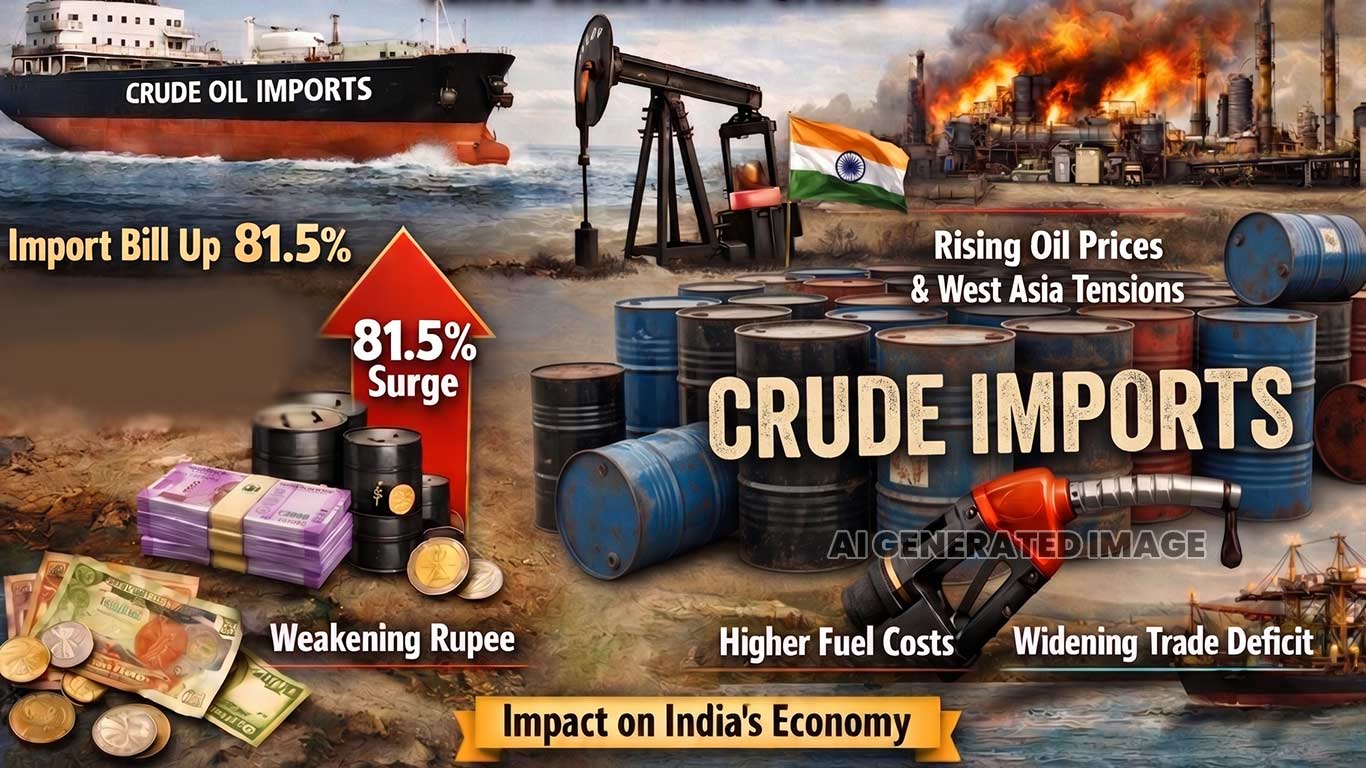 India's Crude Import Bill Surges 81.5% In May Amid West Asia Crisis