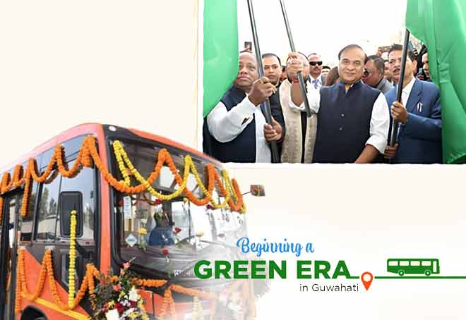 Assam CM launces first green fuel station in Guwahati, flags of 100 CNG buses