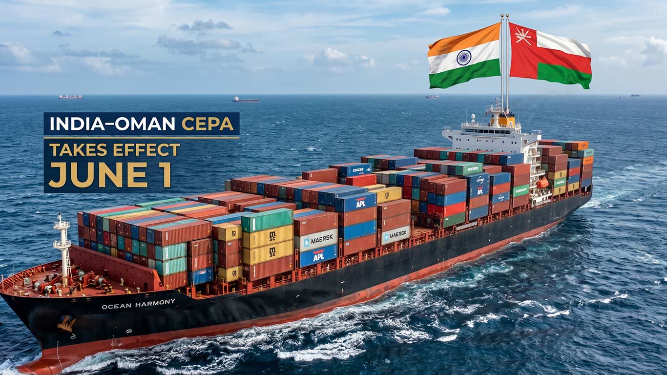 India–Oman CEPA Takes Effect June 1; Nearly…