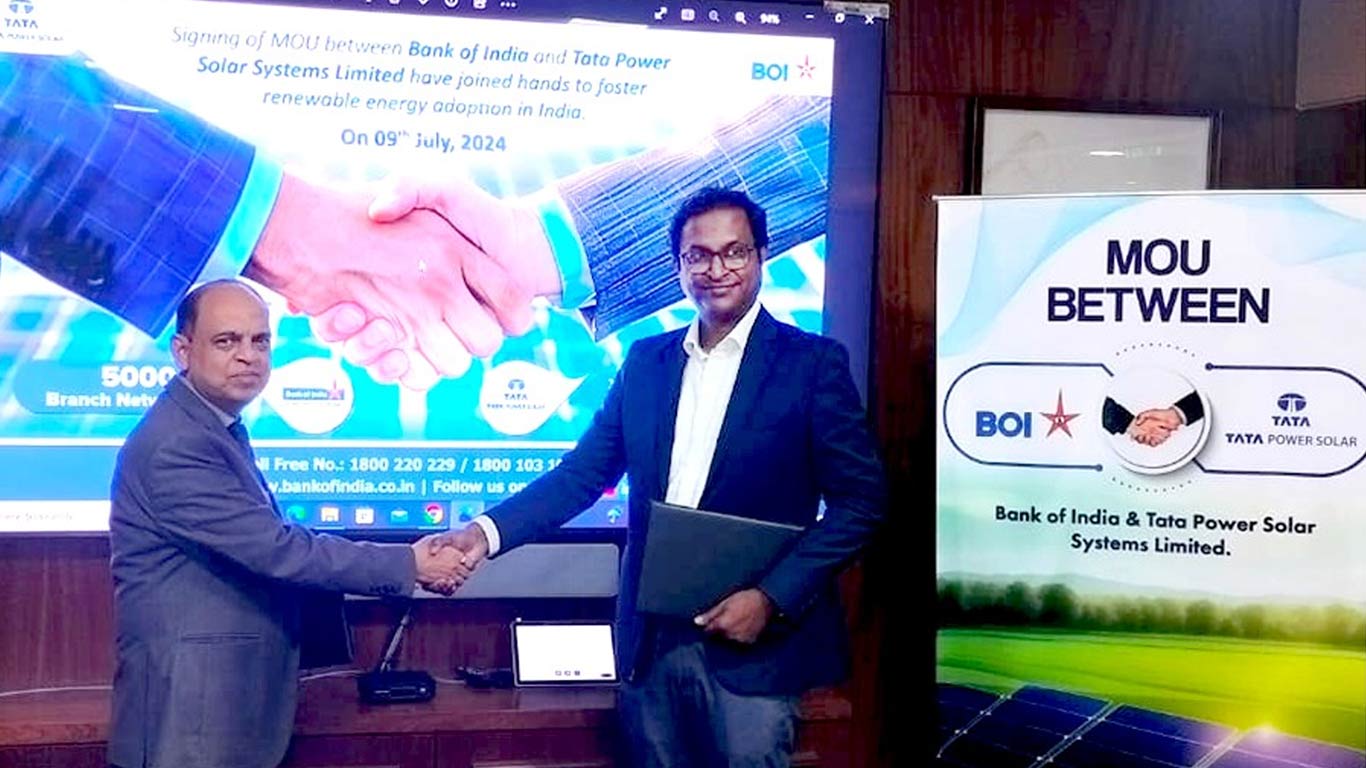 Tata Power Solar And Bank Of India Forge Partnership For Green Energy Financing