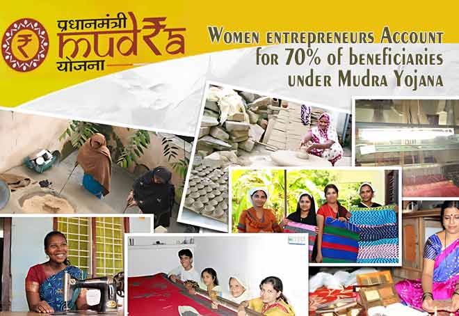 Women entrepreneurs account for 70% of beneficiaries under Mudra Yojana